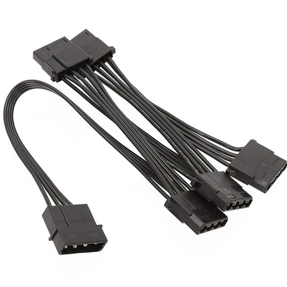 Necvior Big 4Pin Power Cable IDE Power 1 to 5 Splitter Extension Cable Data Transmission
