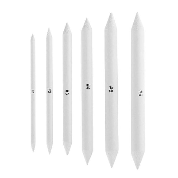 Necvior Blending Stumps Solid Double-Ended Points Blend Smudge Easily Sharpened Sanded Shading Pencils for Drawing Sketching 6PC