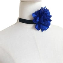 Necvior Bohemian Exaggerated Romantic Flower Rose Necklace Satin Elegant Clavicle Chain