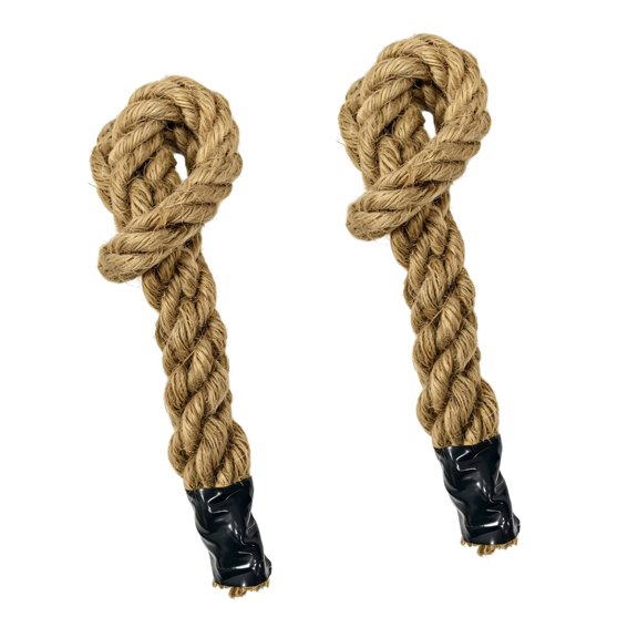 Necvior Braided Natural Fiber Rope Pair for Strength Workouts, Two Grip Training Rope Accessories for Pulling Exercise Practice, Dorm and Gym Fitness Routines