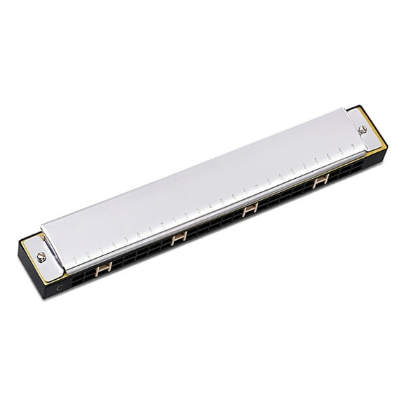 Necvior C for Key Harmonica 24 Hole, Professional Tremolo Harmonica, Performance Tremolo Harmonica for Adults Children Beginners