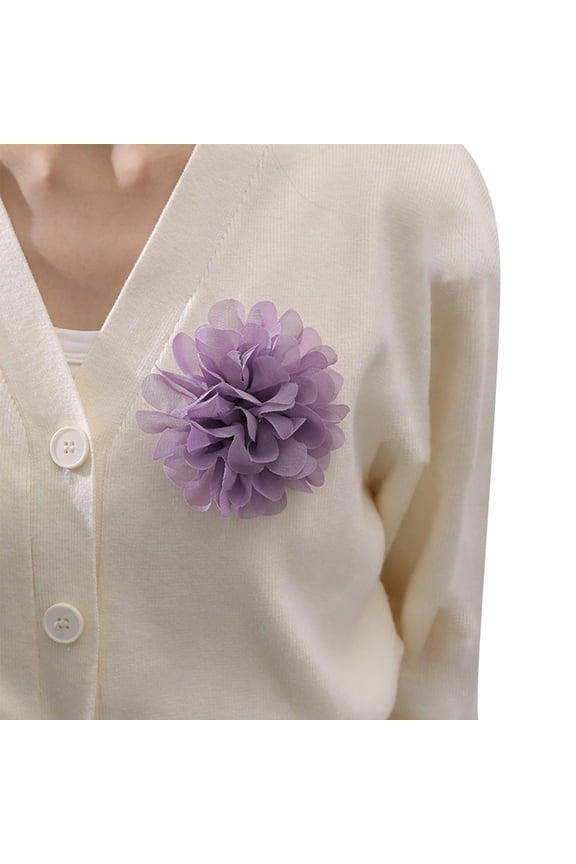 Camellia Lapel Pin Versatile Chiffon Flower Shape Breastpin Accessory Brooch Pin