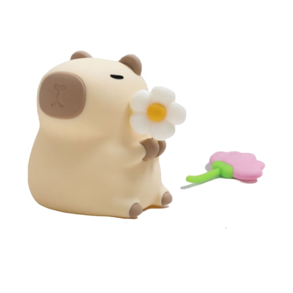 Necvior Capybara Themed Silicone Nightlight, Soft Touching Responsive USB Recharging