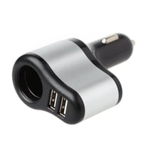Necvior Car Cigarette Lighter Charging Outlet 12V-24V 120W Dual USB Socket Power Plug Auto Splitter Power Adapter