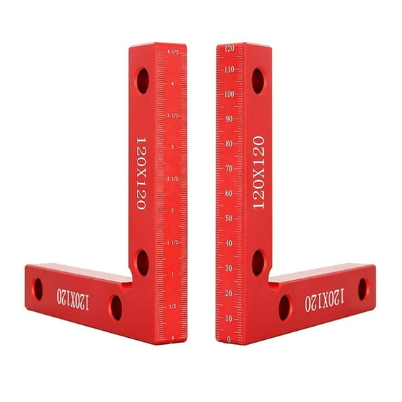Necvior Carpenter Tools Aluminium Positioning Squares Clamps for Picture Frame L Shape Ruler Corner Clamping Square