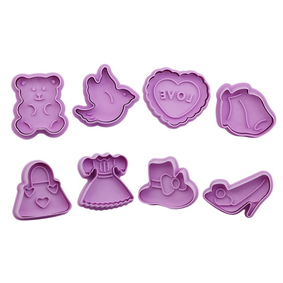 Necvior Cartoon Holiday Cookie Cutters Set 3D Biscuits Embossing Mold Cake Baking Mold