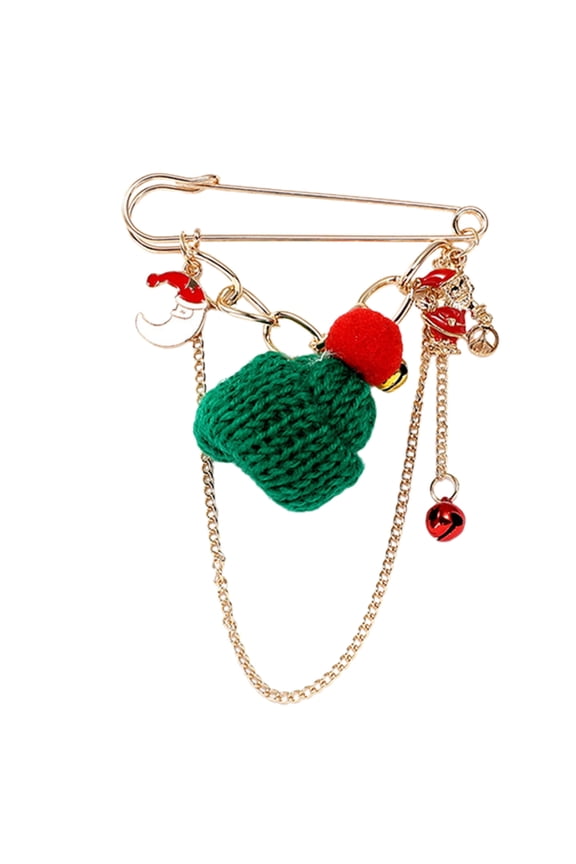 Cartoon Santa Hat Metal Pins Badge Clothing Accessories Bag Pendant Safety Pins