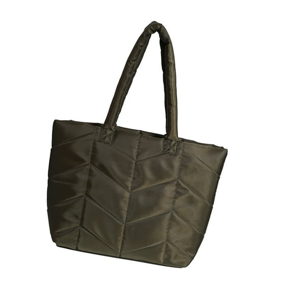Necvior Casual Quilted Nylon Underarm Bag Large Capacity Handbag for Everyday Essential