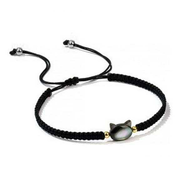 Necvior Cat Charm Bangle Handwoven Wrist Link Chain Party Accessories for Girls Women