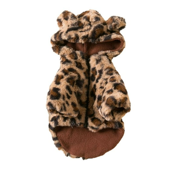 Necvior Cat Dog Funny Leopard Cosplay Halloween Costume Soft Comfortable Coat Apparel