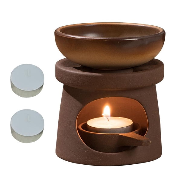 Necvior Ceramics Essential Oil Burners Melter Aromas Diffuser with Tealight Candle Stand Set for Relaxing Home Decors