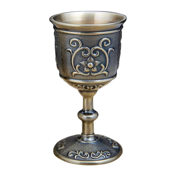 Necvior Chalice Wine Goblet Vintage Engraving Flower Mini Wine Glasses Medieval Decor for Home Bar Party Wedding Decoration