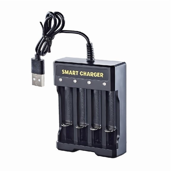 Necvior Charging Station for 1.2V Double/Triple A Rechargeable Batteries with LED Display, USB Input