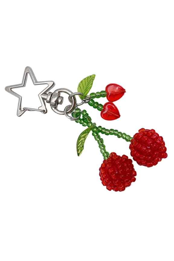 Cherry Pendant Keychain Stylish Fruit Shaped Keyring Accessory for Everyday Use