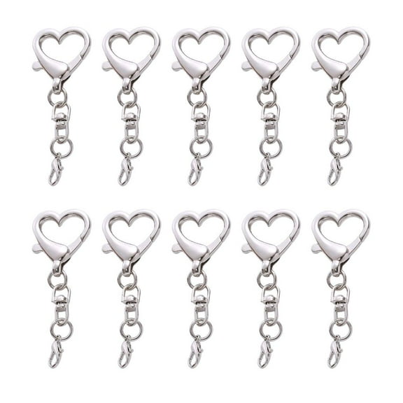 Necvior Chic Heart Keyring Pendant Personalized Spring Buckle Clasps Key Rings Accessory