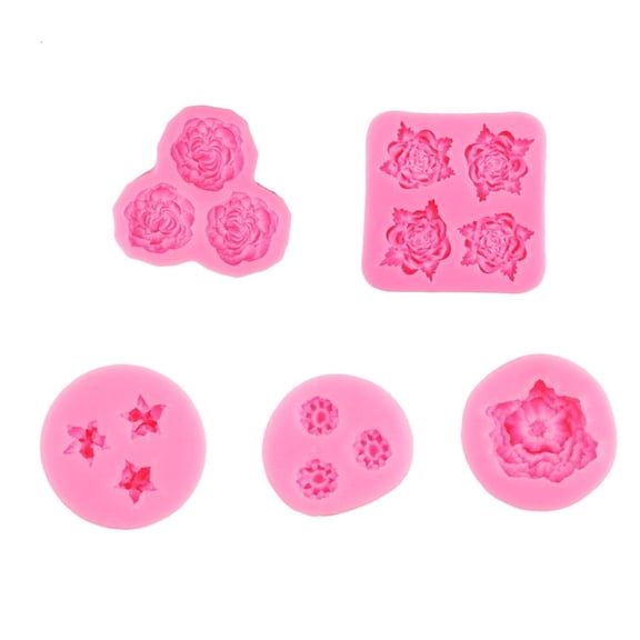 Necvior Chocolate Candy Flower Fondant Mold Flowers-Shape Silicone Mold Gypsum Ornament