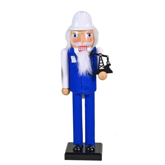 Necvior Christmas Nutcrackers Figures,Christmas Figure Decoration Handmade Wooden Engineer Nutcrackers Figures Table Ornament
