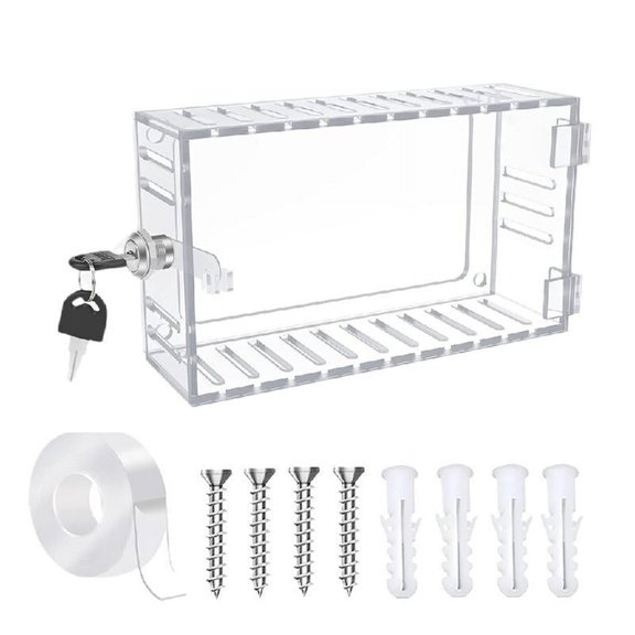 Necvior Clear Thermostat Lock Box with Key Replacement Universals Thermostat Guard