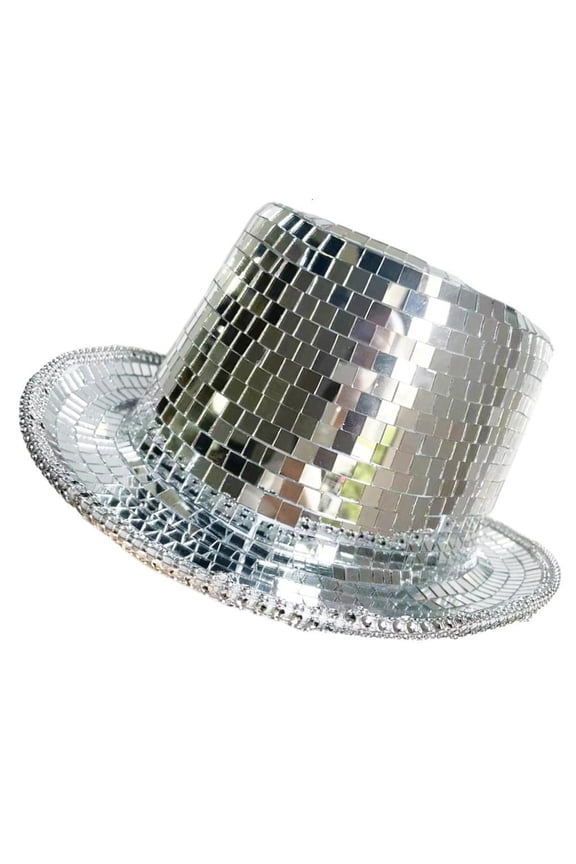 Club Panama Hat Sparkly Mirrored Hat for Disco House Cocktail Parties Vacation for Male Female Comedian Actor