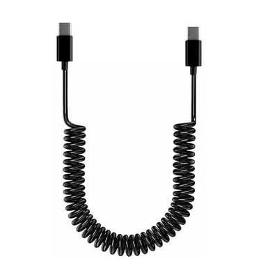Necvior Coiled USB C to USB C Cable, Spring Type C Male to Type C Male Charging Cord for Fast Data Transfer and Power Delivery