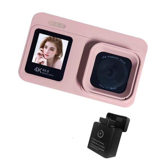 Necvior Compactly Two Screen Camera With Charging Case 18X Zooming Beginner Friendly Design
