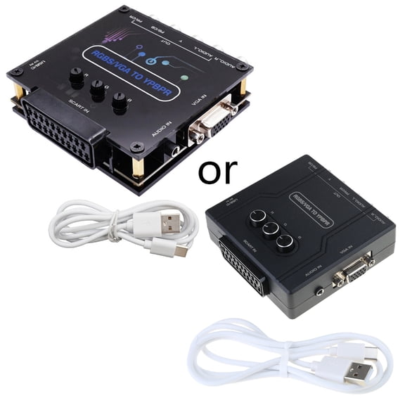 Necvior Composite Video Audio Converter Adapter 720p 1080p RGBS VGA SCART to YPBPR