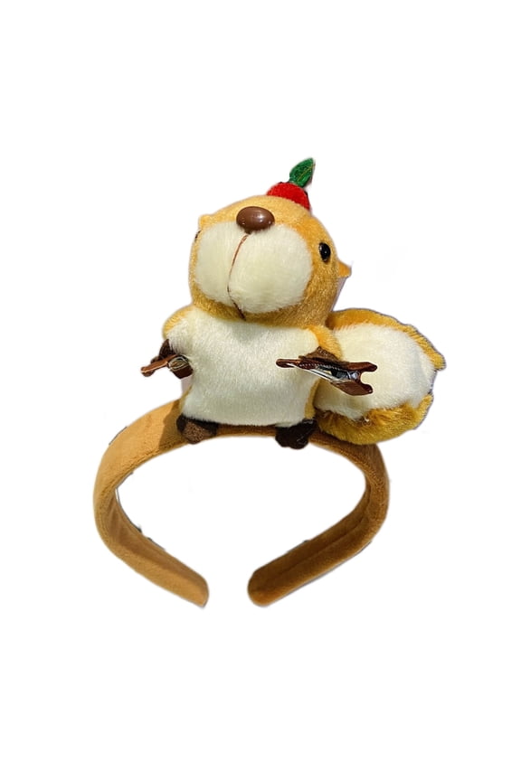 Convenient Face Wash Hair Clip Adornment Lovely Plush Squirrel Headband Beautiful Hair Hoop Headwear Accessory