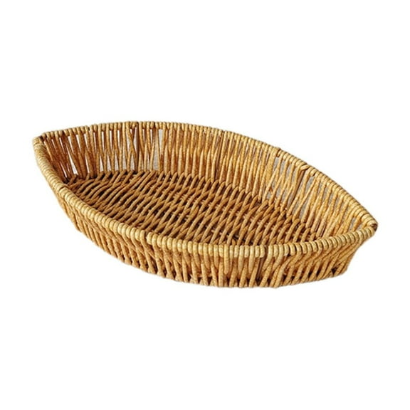 Necvior Convenient Fruit Plate Imitation Rattans Leaf Shaped Vegetable Tray Snacks Dish Multipurpose Basket for Everyday Use
