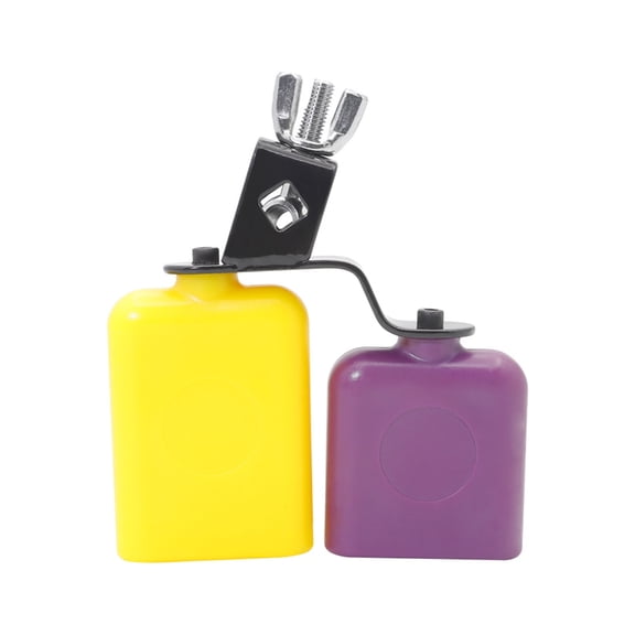 Necvior Cowbell Rock Cowbell Bicolor Cowbell for Drum Set Double Mounted Bells Kits Noise Maker Hand Percussion Football Cowbell