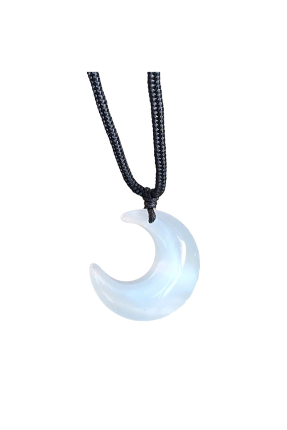 Crescent Moon Pendant Necklace Simple Natural Stone Collar Necklaces Jewelry