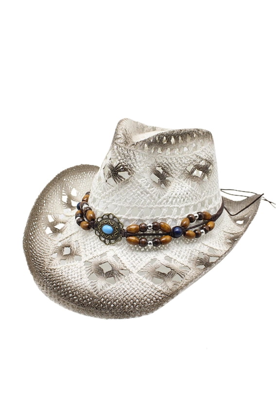 Crochet Unisex Hollow out Cowgirl Hat Wide Brim Bridal Western Breathable Hollow out Hat for Photoshoot Supplies