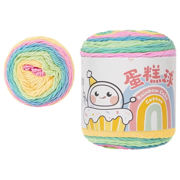 Necvior Crochet Yarn Cotton Yarn Knitting Yarn Gradients Cake Yarn Soft Rainbow Yarn