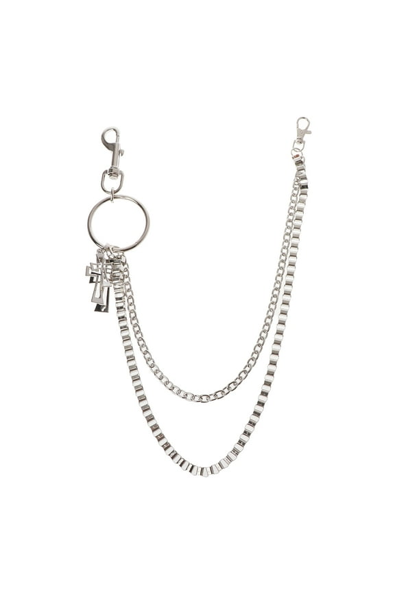 Cross Wallet Chain Pants Chain Pocket Chain with Lobster Clasp Keyring for Belt