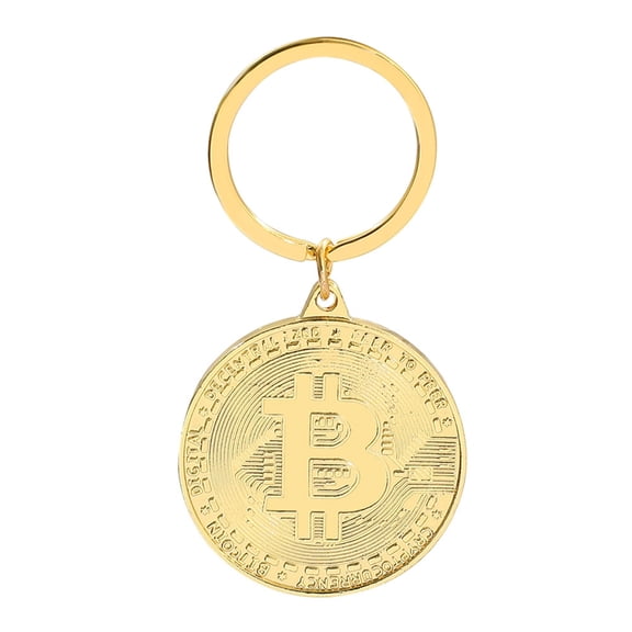 Necvior Cryptocurrency Keyring Commemorative Metal Coin Digital Money Memorabilia Charm