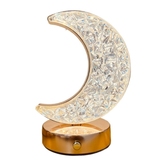 Necvior Crystal Nightlights Glowing 3D Moon Table Lamp USB Atmospheres Lamp Tables