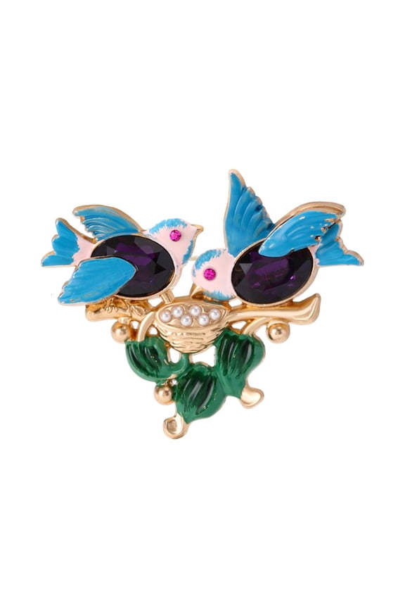 Crystals Bird Brooch Alloy Crafted Accessory for Gift Giving or Collecting