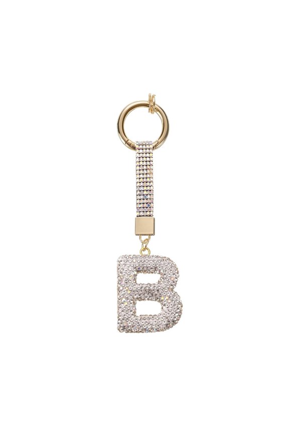 Customizable Alloy Keychain Rhinestones Letter Design Fashion Jewelry Accessory Gift