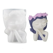 Necvior Cute Girls Epoxy Resin Mold Pen Holder Pot Silicone Mold DIY Decoration Tool