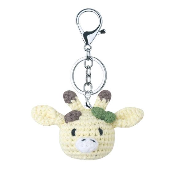 Necvior Cute Handmade Knitted Head Keychain Crocheted Key Rings Key Holder Handbag Pendants Charm Jewelry for Women Girls