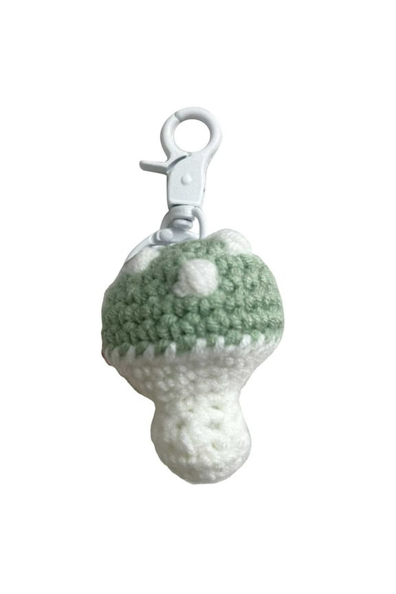 Cute Mushroom Keychain Mini Hand Knitted Keyring Bag Pendant Couple Keyholder