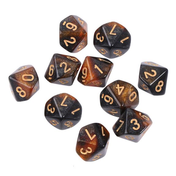 Necvior D10 Dices RPG Dice Board Game Props Tabletop Game Supplies Double Colors Dice