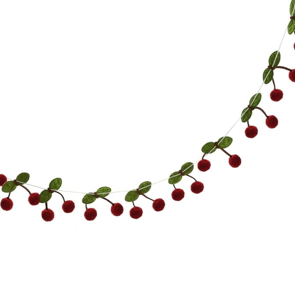 Necvior DIY Cherry Felt Balls Hangings Unique Decoration Create Craft for Your Friends,for Parties,Weddings, Fruit themed Event