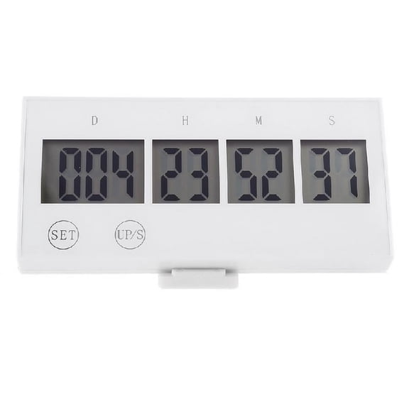 Necvior Digital 999 Days Countdown Clock Timer Fitting for Vacation Retirement Wedding Lab Kitchen Project Meeting White/Black