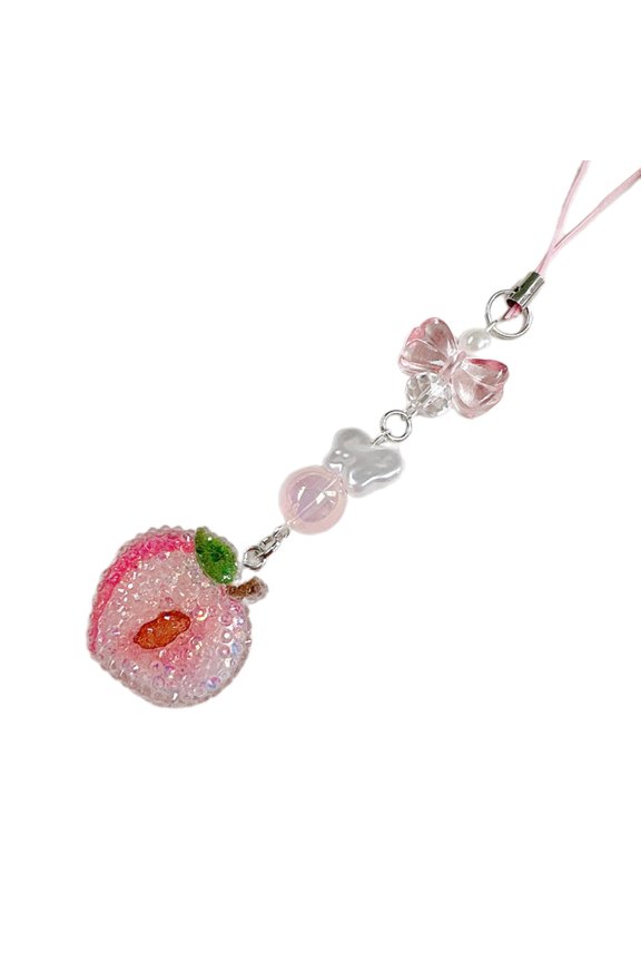 Delicate Fruit Mobile Phone Charm Fashion Accessory Fruit Keyring Bag Pendant Keychain for Phones and Backpacks