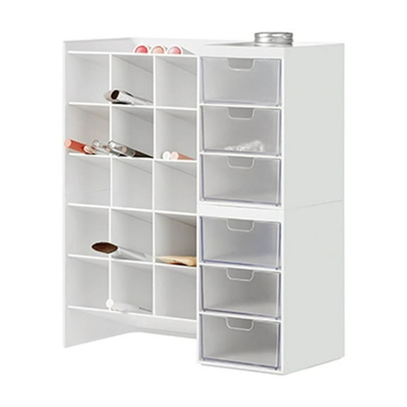 Necvior Desk Marker Organizer Holder with 3 Drawers 6-grid Inclined Pen Slots, Stackable