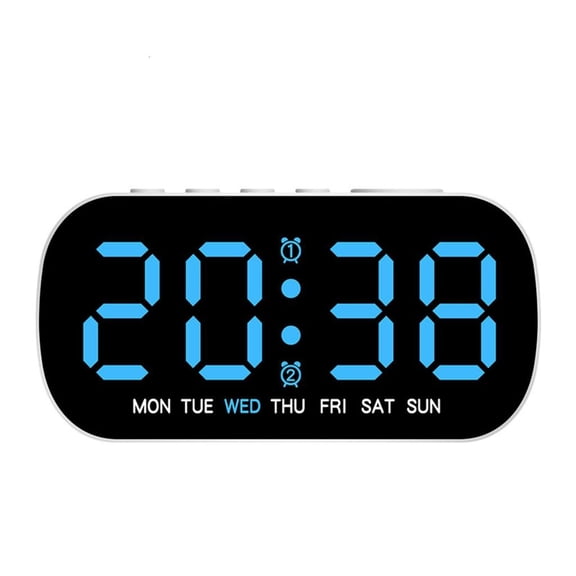 Necvior Digital Alarm Clock Large LED Digital Display, Brightness Dimmable Digital Clock