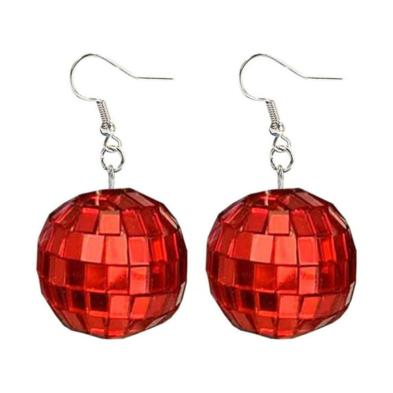 Necvior Disco 60's or 70's Ball Earrings Costume Accessory for Anniversary Party Decor