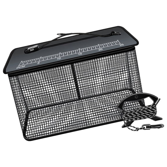 Necvior Dock Fishing Fish Basket Keep Net with Float Collar, Large Capacity Floating Fish Basket for Pier Use, Casting and Storage