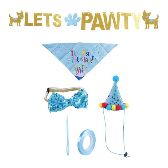 Necvior Dog Birthday Essential Collar Skirt GlitterBanner Sequins Princess Dress Collar