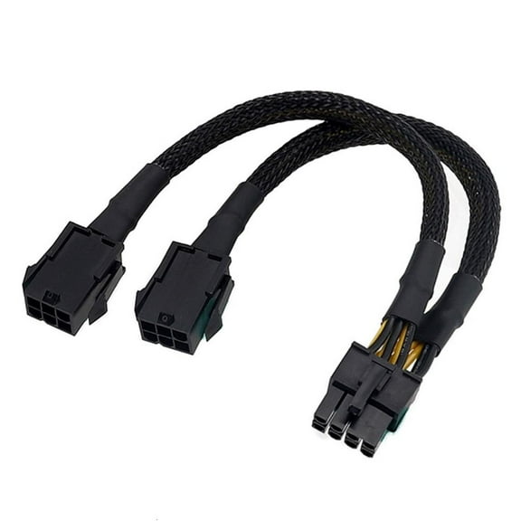 Necvior Double 6 Pin Female to 8 Pin Male GPU Power Cord Adapter Connectors for Desktop